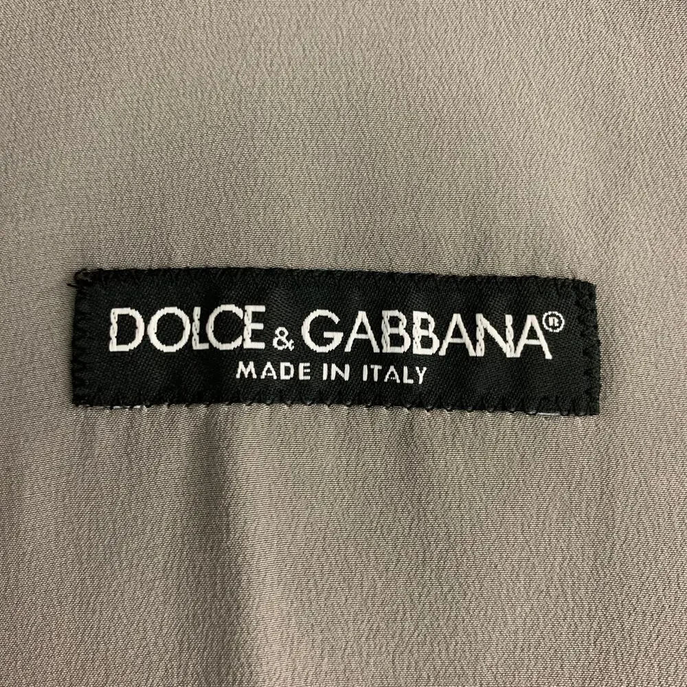 DOLCE & GABBANA Size 40 Solid Wool & Silk Buttoned Light Gray Vest